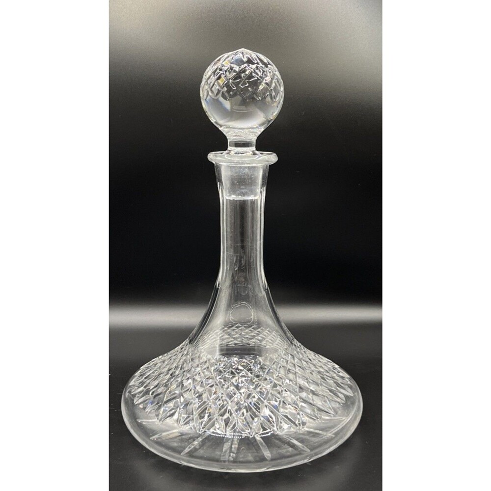 VNTG Waterford Irish Crystal Lismore Ships Decanter / Made in Ireland 11.5 x 7.5